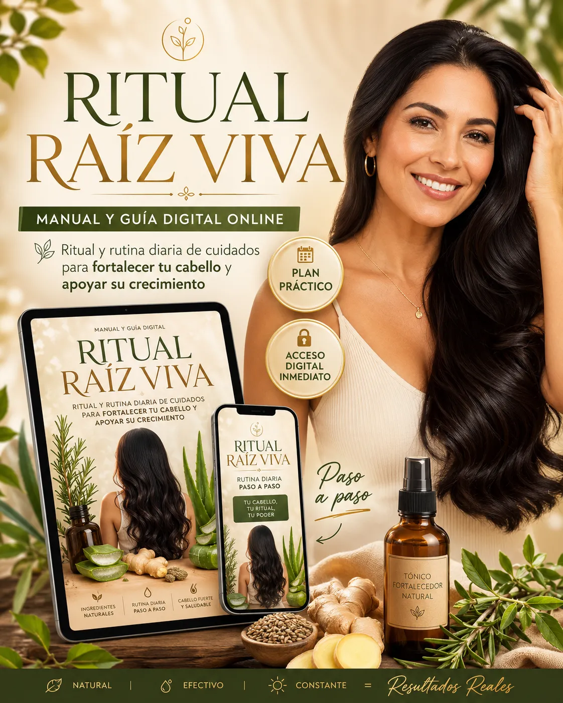 Ritual Raíz Viva, manual y guía digital online de cuidados capilares